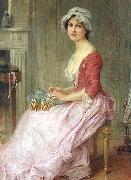 Charles-Amable Lenoir The Seamstress oil painting on canvas
